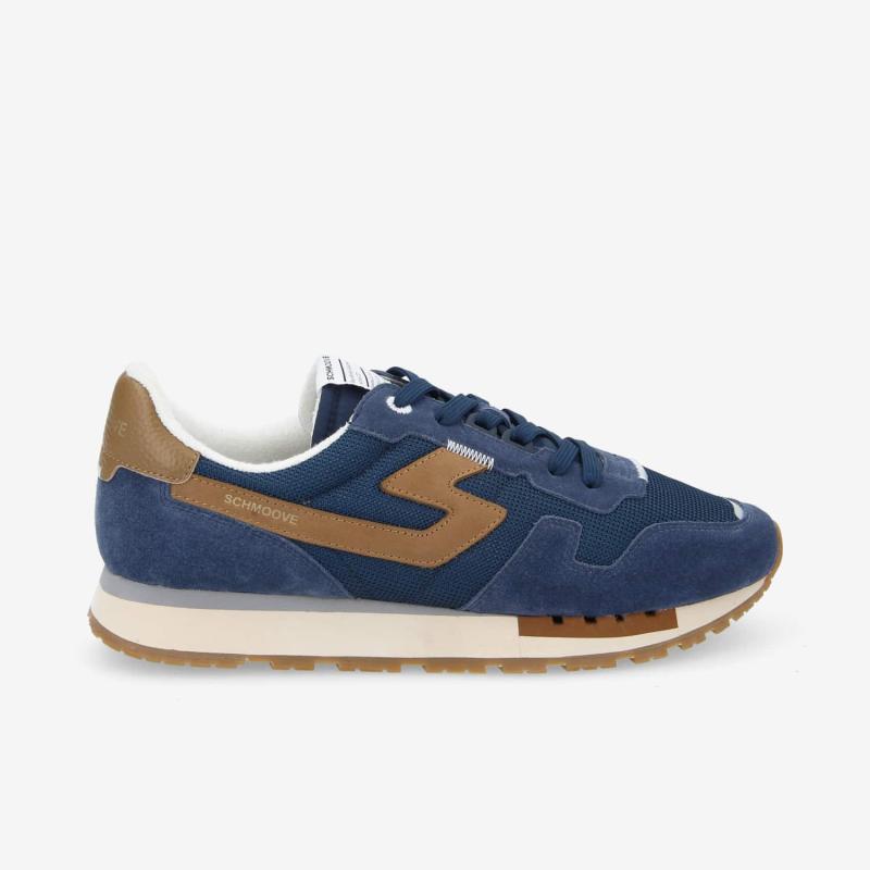 ATHENE RUNNER M - SUEDE/KNIT/NUB. - NAVY/TAUPE